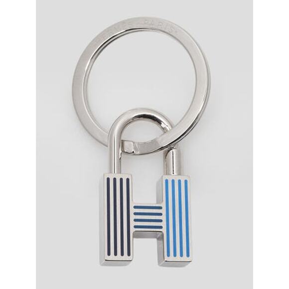 Hermes Palladium Plated Metal Cadenas Quiz Key Ring - Picture 4 of 7